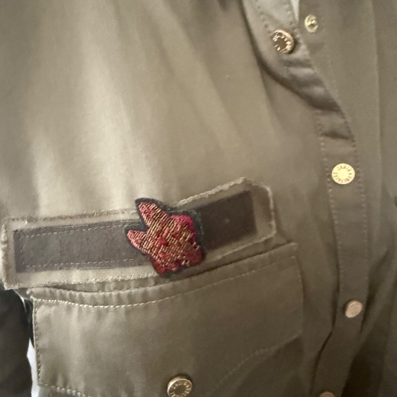 Zadig & Voltaire Tess Military Top Fox Embroidered S Lyocell - Picture 7 of 7